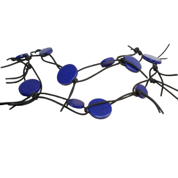 Jianhui London Necklace, Coins, Purple Blue