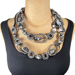 Jianhui London Necklace, Rings, Black/White