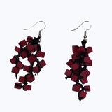 Jianhui London Earrings, Cubes, Fuchsia