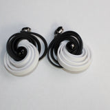 Klamir Earrings, Black & White/Black Murano Beads