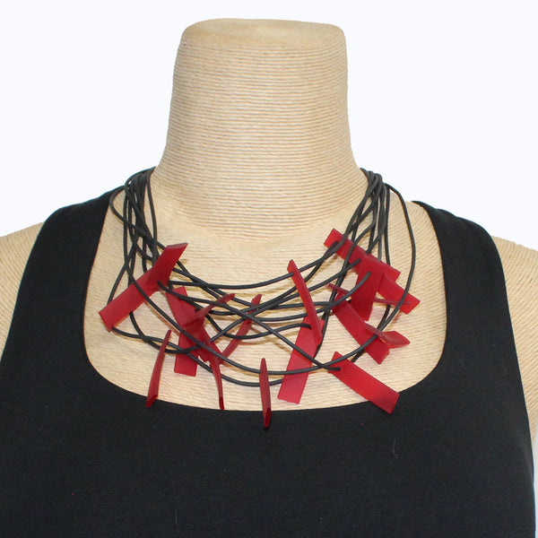 Lydia Bremer Necklace, Sticks, Red