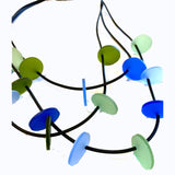 Lydia Bremer Necklace, Layered Disks, Combo, Blues/Greens