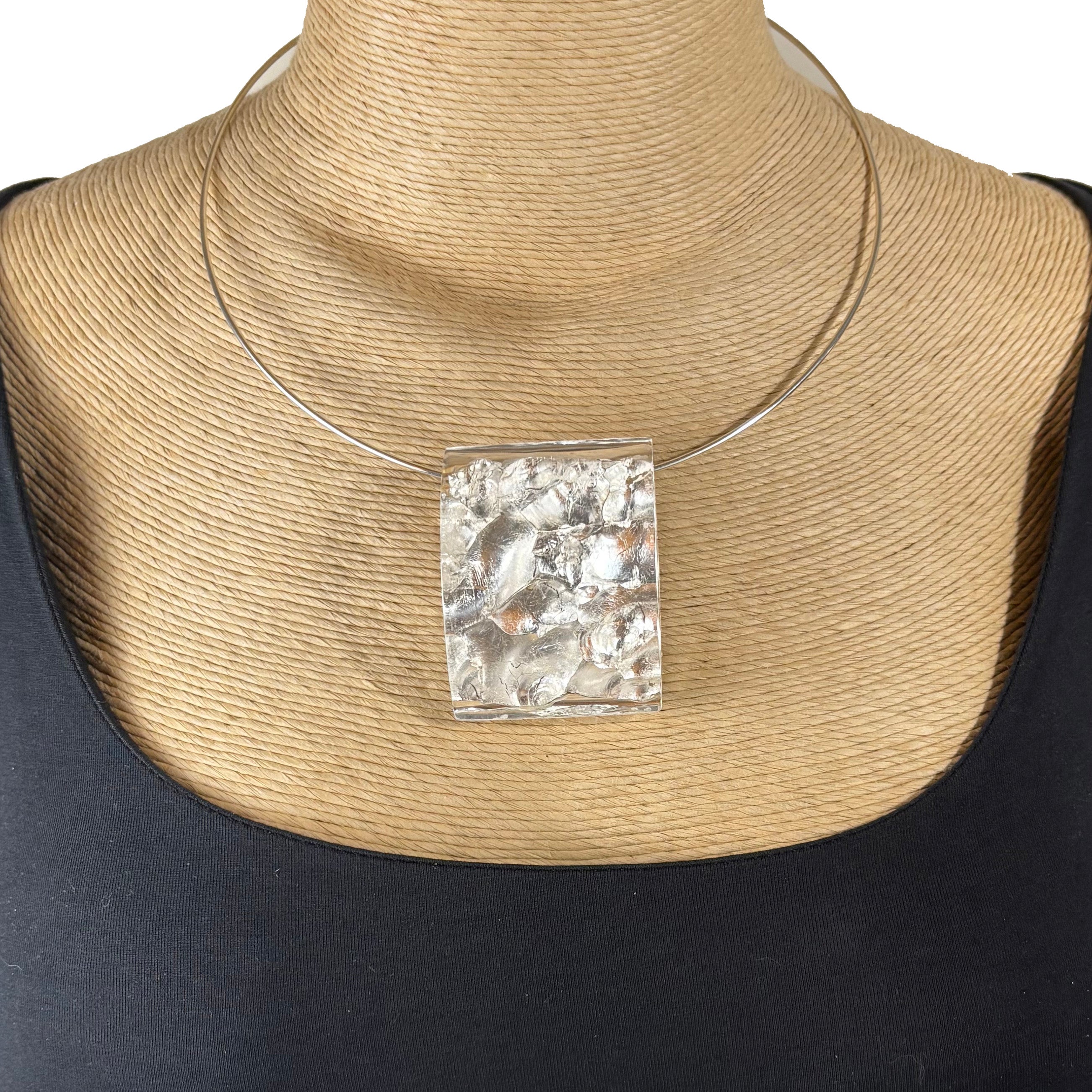 Laurent Guillot Necklace With Pendant, Lucite, Clear