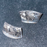 Laurent Guillot Earrings, Clip, Lucite, Clear/Black