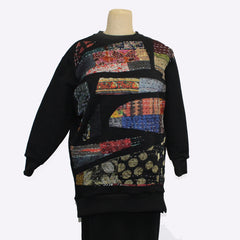 Megan-Ilene Top, Sweatshirt, Kantha Patches, S