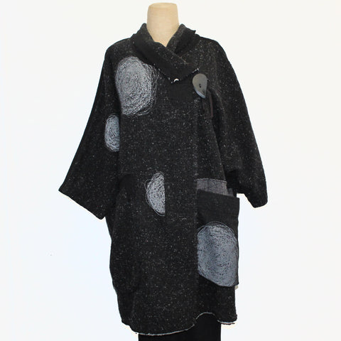 LOUIS VUITTON black wool and green LEOPARD SILK FRONT Cardigan Sweater M  For Sale at 1stDibs
