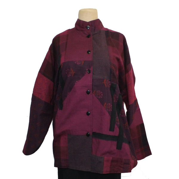 M Square Circular Shirt, Spicy Wash, Dark Fuchsia/Navy 1, XL