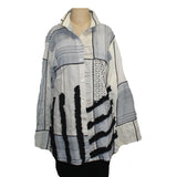 M Square Quinne Shirt, Handmade, Luxe Cream/Grey 3, L/XL