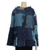 M Square Hazel Shirt/Jacket, Patchwork Blues 1, M/L