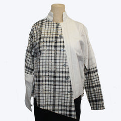 M Square Shirt, Point, Ivory/Black L & XL