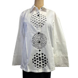 M Square Shirt, Point, White/Black XS & XL