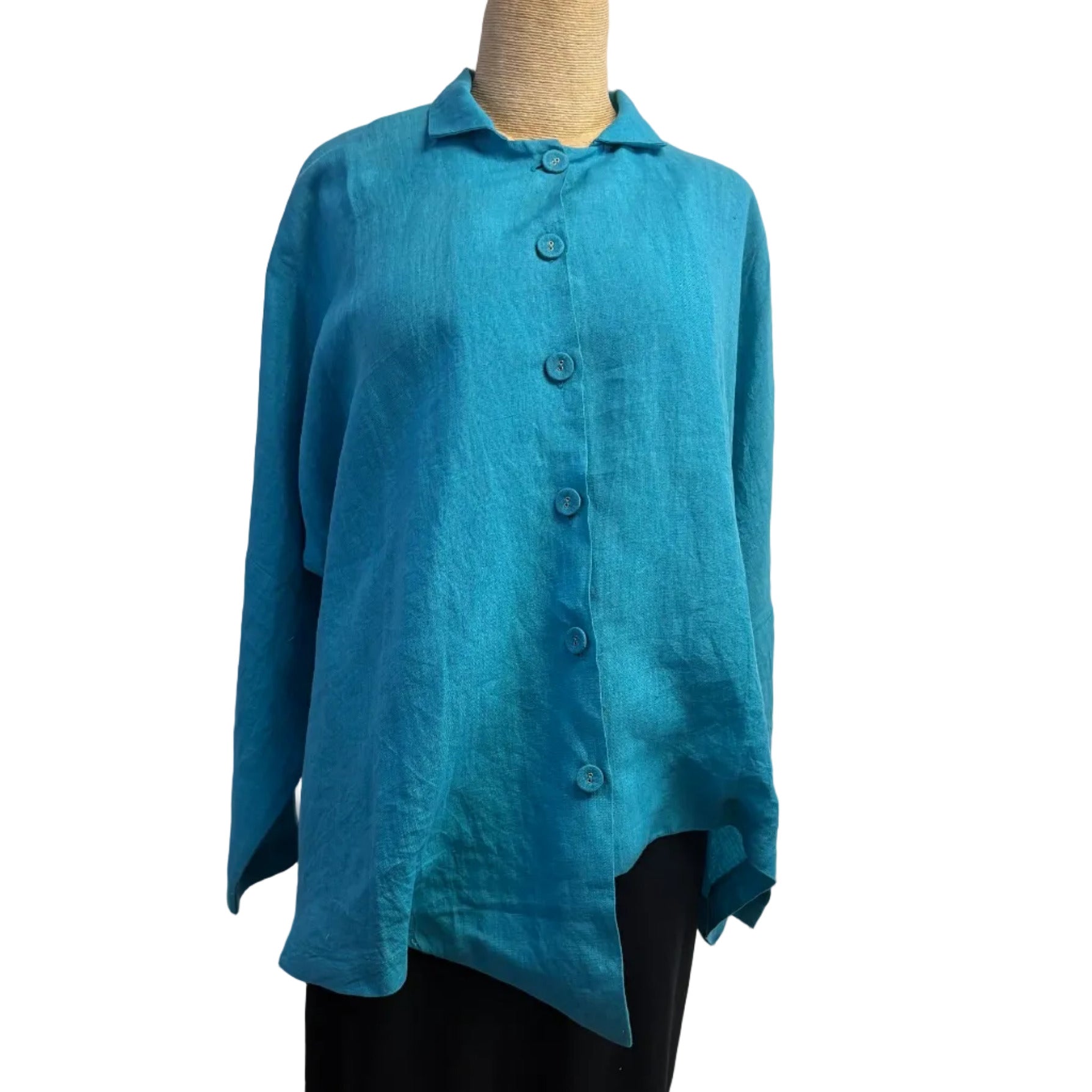 M Square Shirt, Point, Turquoise M & L