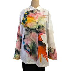 M Square Shirt, Quinne, Splash, White/Multi-Color