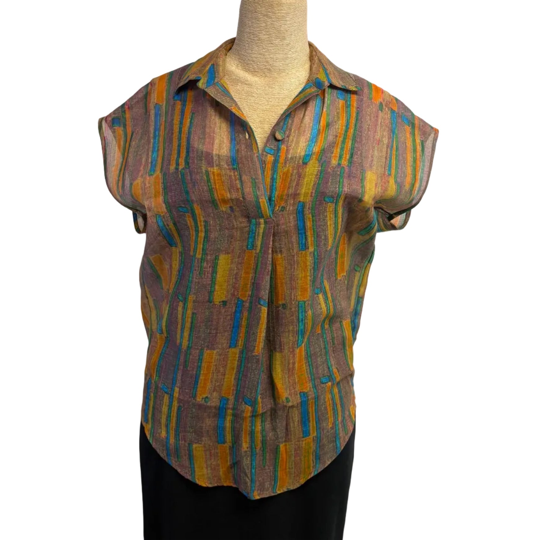 Neeru Kumar Top, Brown/Pumpkin/Green/Blue XS & S