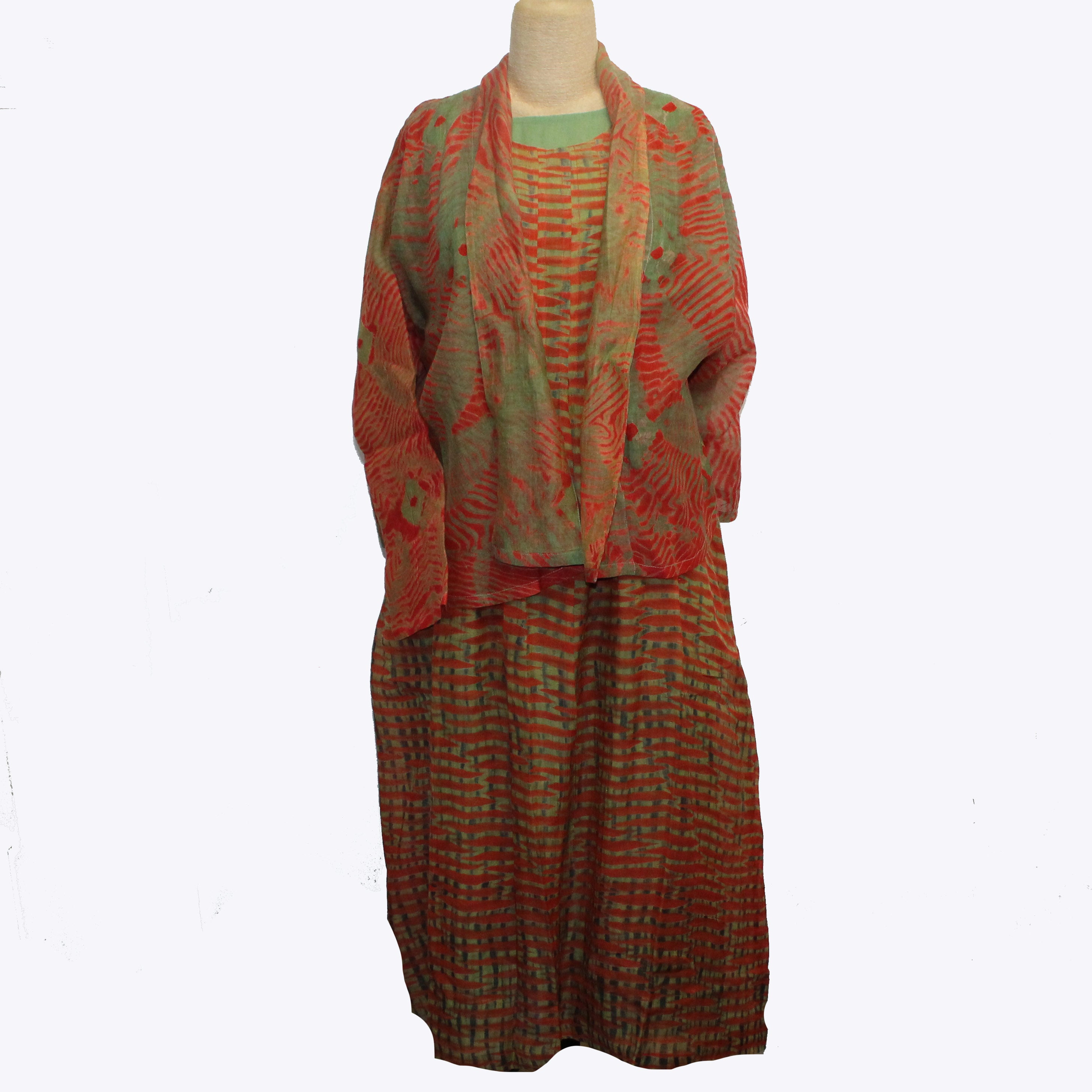 Neeru Kumar Dress, Green/Orange S & M