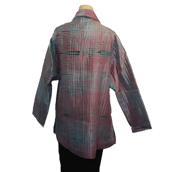 Neeru Kumar Jacket, Shibori Silk, Pink/Teal XL