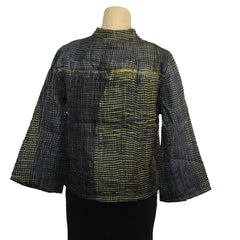 Neeru Kumar Jacket, Short, Shibori Silk, Black/Yellow, XS & M