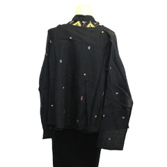 Neeru Kumar Jacket, Short, Black With Jamdani Multi-Color Designs, XS, S, M & XL