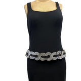 OroPoPo Belt, Saddle Weave, Silver