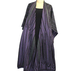 Sharon London Cape, Mid Century, Purple/Black/Charcoal