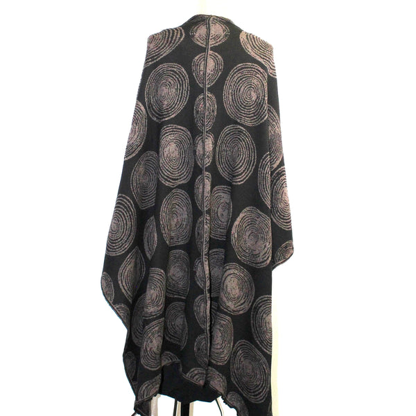 Sharon London Cape, Spirals, Reversible, Bronze/Black