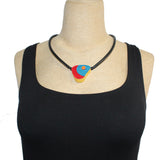 Theresa Killgore Necklace, Abstract Shapes, Blue/Red