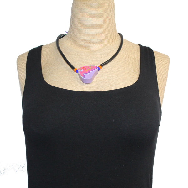 Theresa Killgore Necklace, Abstract Shapes, Purple/Pink