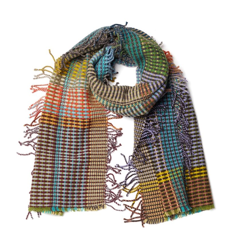 Wallace Sewell Shawl, Hertha, Green/Multi-Color
