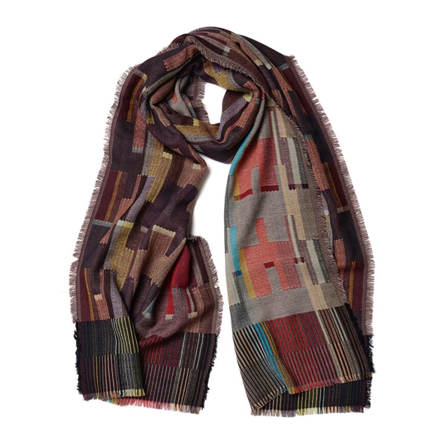 Wallace Sewell Scarf, Lydecker Mono, Navy/Grey