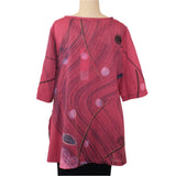 Yaza Tunic, Brushed Petals, Raspberry/Black M/L