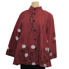 Yaza Shirt Jacket, Burnt Red, M/L