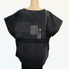 Yaza Pullover, Patchwork, Black/White, L/XL