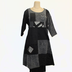 Yaza Tunic, Kosama, Black/Grey Patch,  S/M