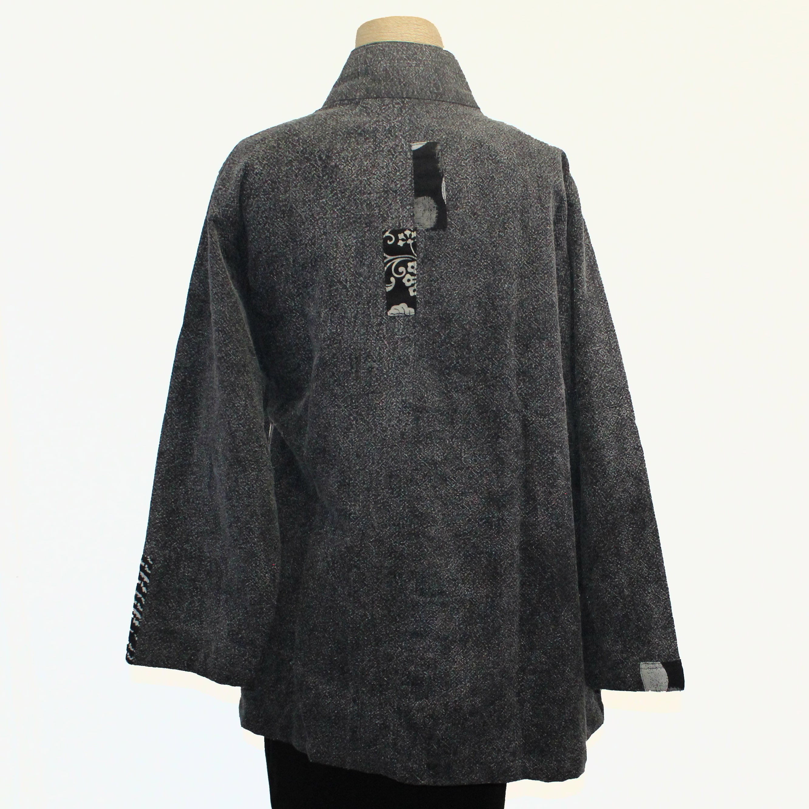 Yaza Jacket, Swing, Patch Front, Grey/Black & White S/M