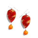 Zsiska Earrings, Minerva, Red/Orange