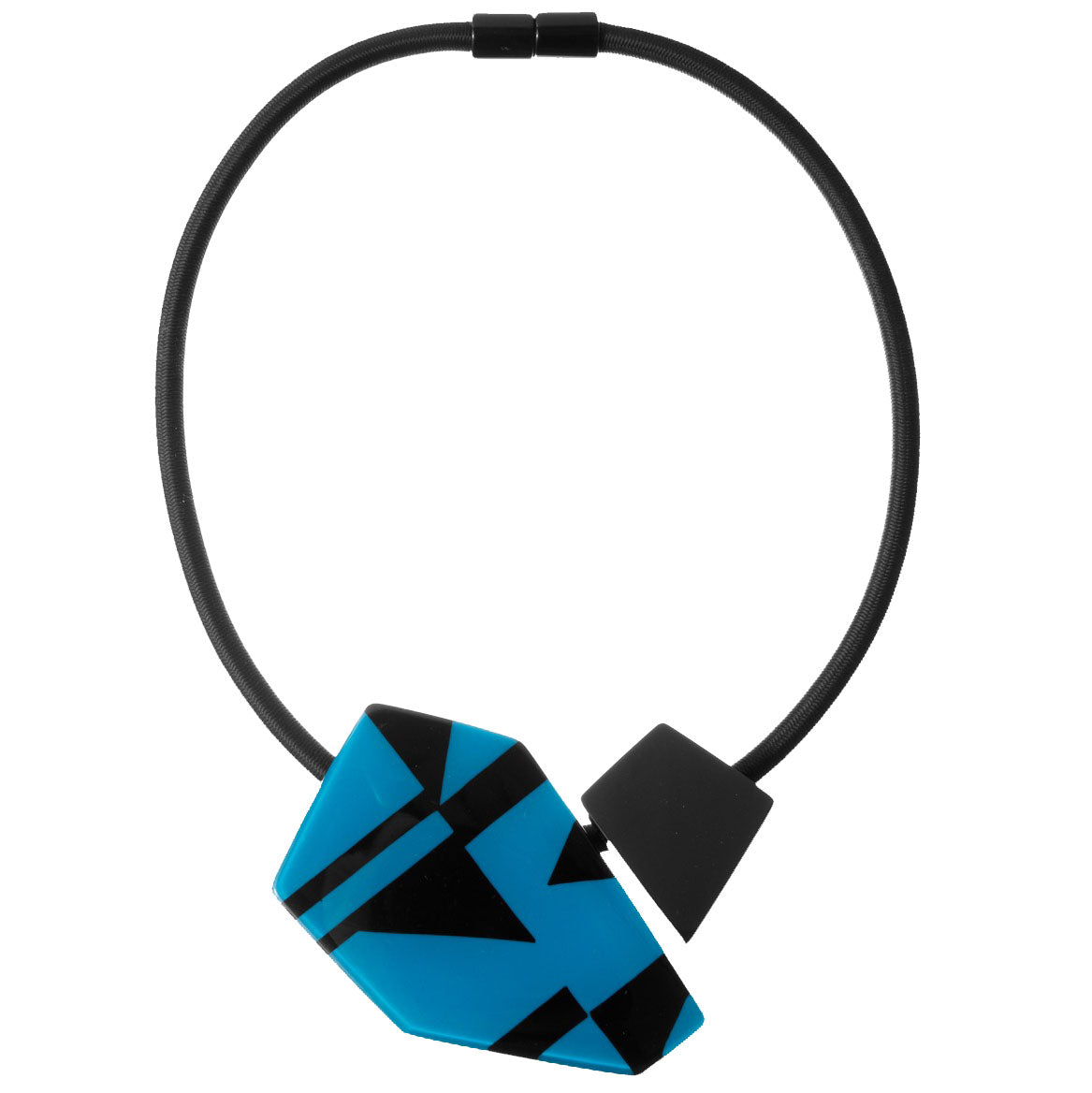 Zsiska Necklace, Urbana, Magnet,Teal/Black