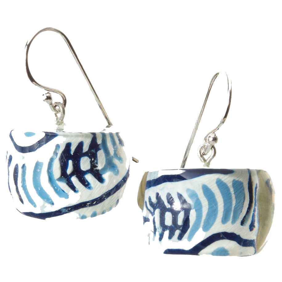 Zsiska Earrings, Van Gogh, Blue/White