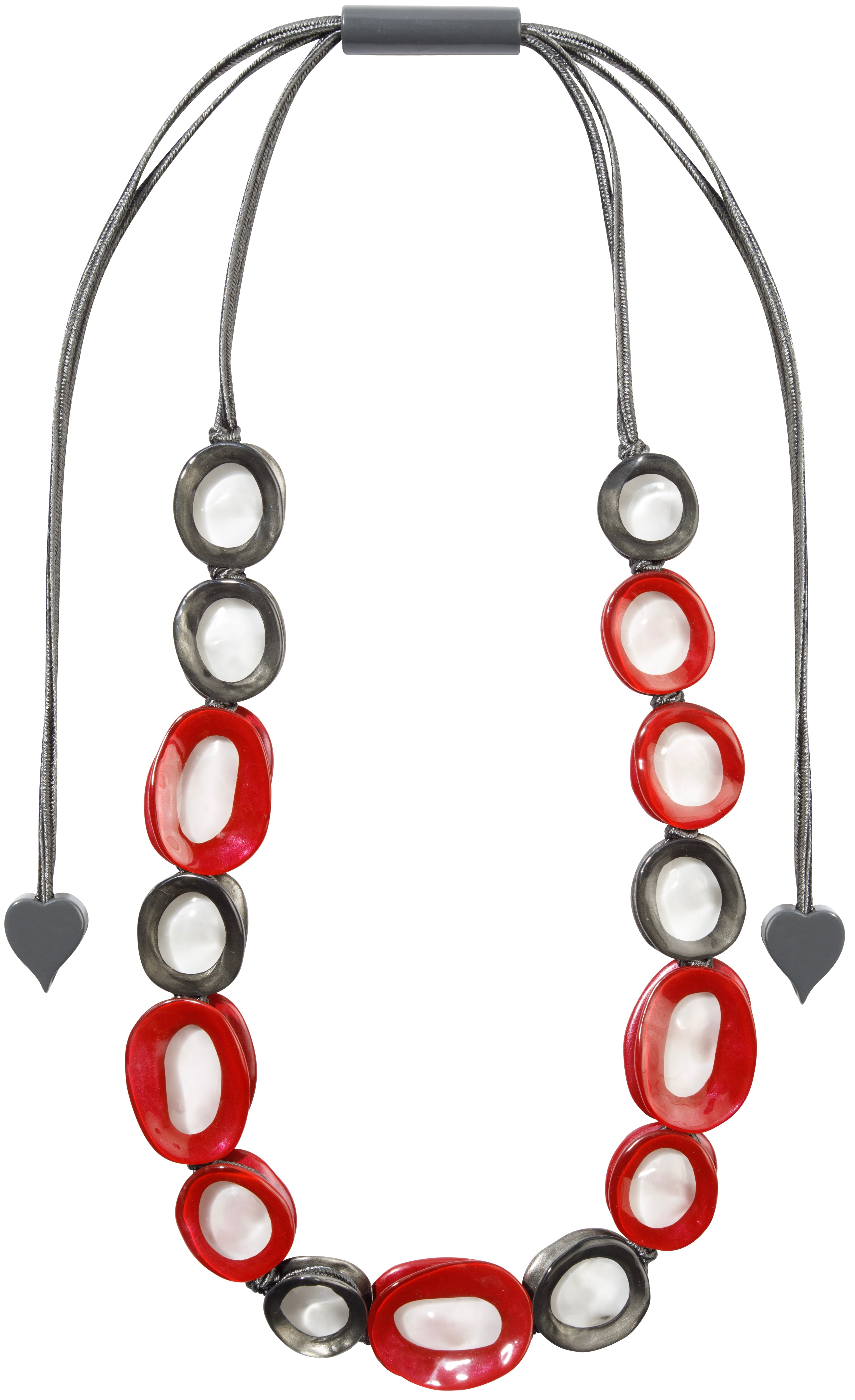 Zsiska Necklace, Halos, Red/Black