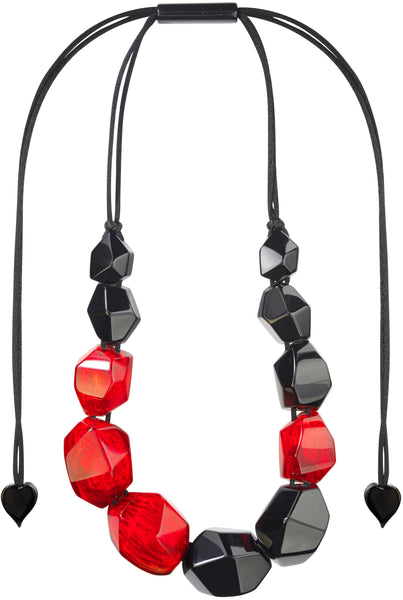 Zsiska Necklace, Empress, Red/Black