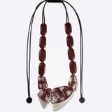 Zsiska Necklace, Avani, Maroon/Silver