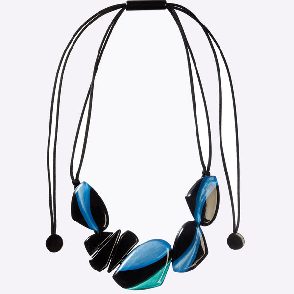 Zsiska Necklace, Jezebel, Blue/Teal/Black