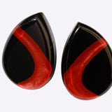 Zsiska Earrings, Jezebel, Red/Black, Clip