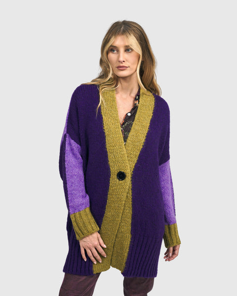 Alembika Cardigan, Oversized, Violet M & L/XL