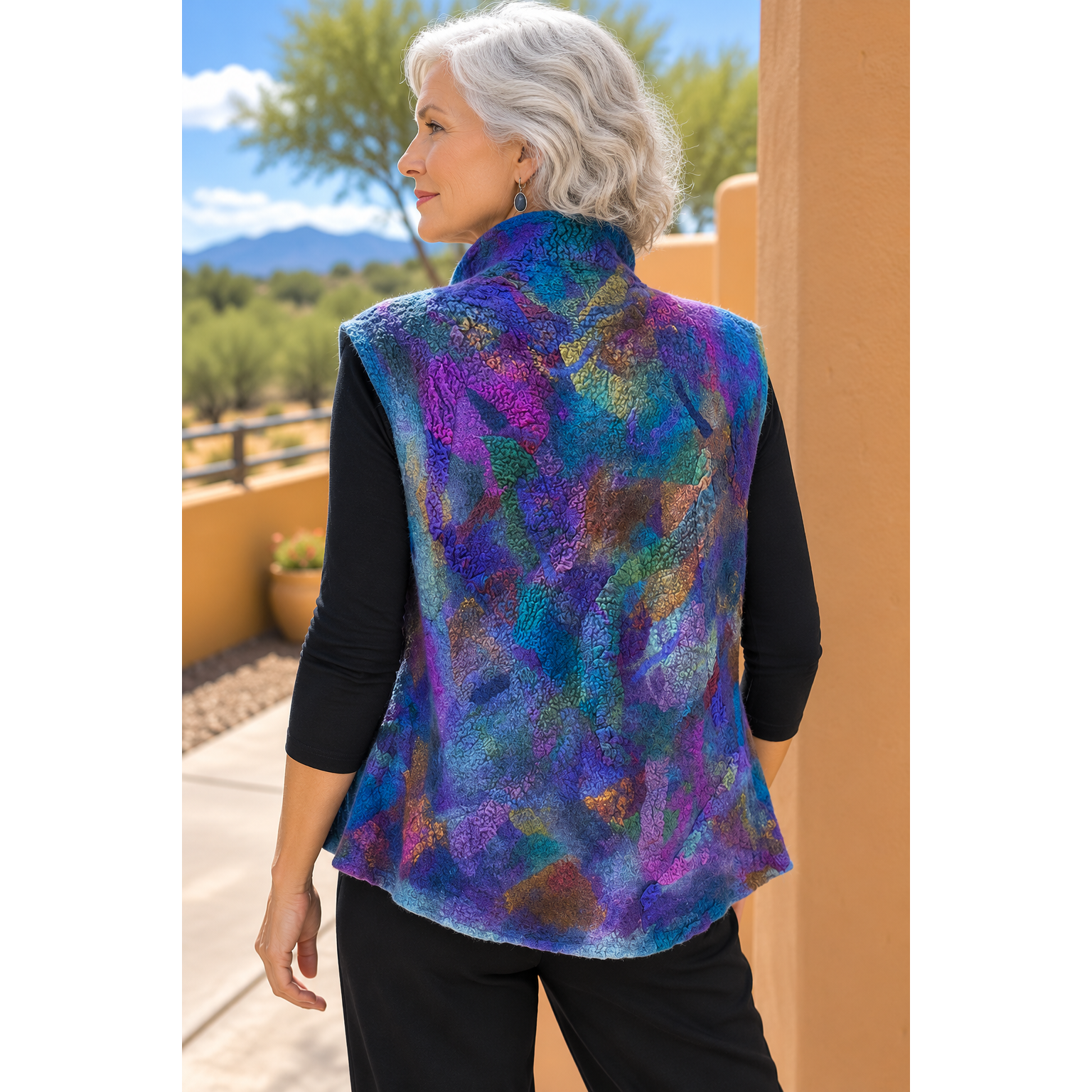 Lyndy Runyon Vest, Felted, Purple M/L