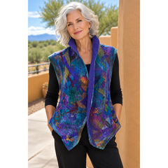Lyndy Runyon Vest, Felted, Purple M/L
