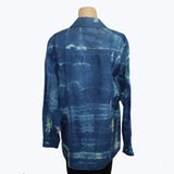 Tamaryn Design Shirt, Shibori Dyed, Indigo/Yellow, L