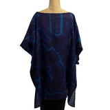 Teri Jo Summer Tunic, Deep Amethyst/Turquoise, XL/XXL