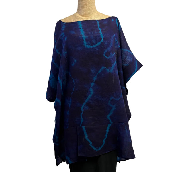 Teri Jo Summer Tunic, Deep Amethyst/Turquoise, XL/XXL