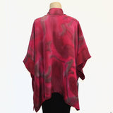 Teri Jo Summer Kimono Vest, Premurosa, Rouge/Plum, Fits M-XL