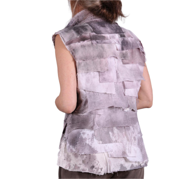 Tatiana Palnitska Vest, Happily Layered Distressed & Detailed XS/S